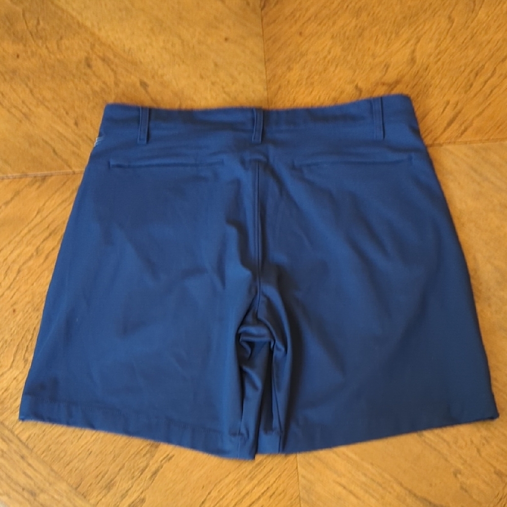Fabletics Men's Navy Flat-Front Performance Shorts "The Don Short" - Picture 4 of 7
